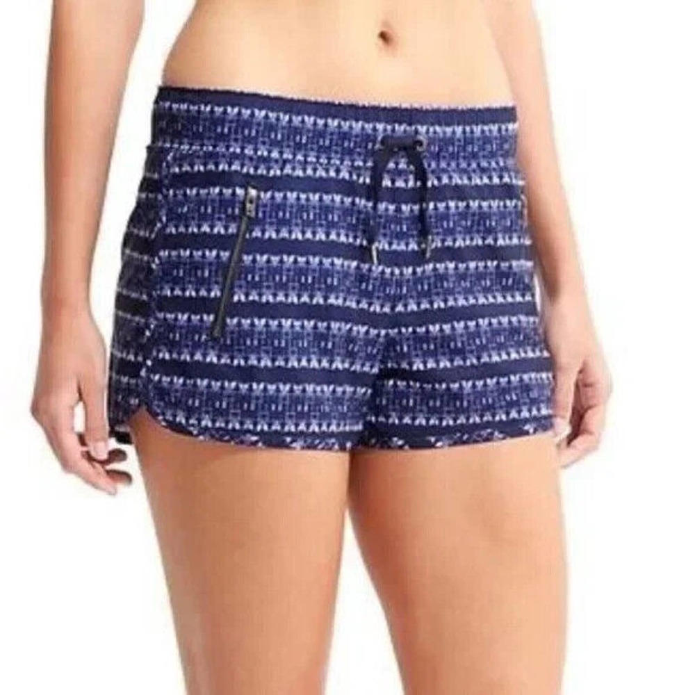 Athleta Sway Blue and White Ikat Shorts Sz XS
